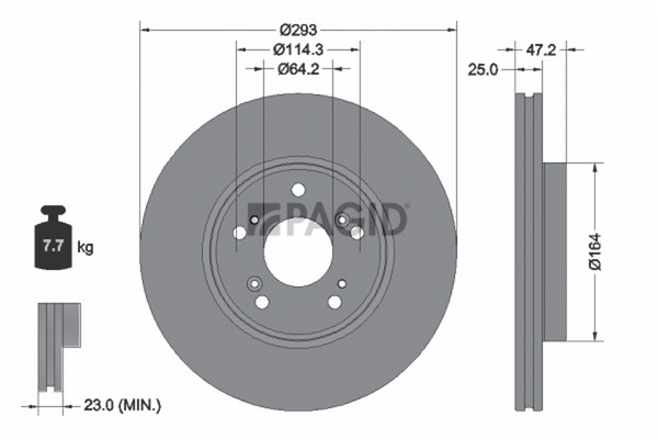 2X Pagid Bremsscheibe 56530NC FüR Honda Hr 5 Rv Civic Xi Fl Ehev RV5 Hev-image