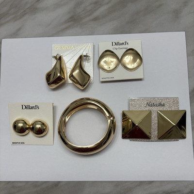 Gemma Layne, Dillard's, Natasha Gold Tone Fashion Earrings & Bangle Mixed Lot