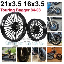 21x3.5 16x3.5 Fat Spoke Wheels For Harley Touring Electra Glide Road King 00-07
