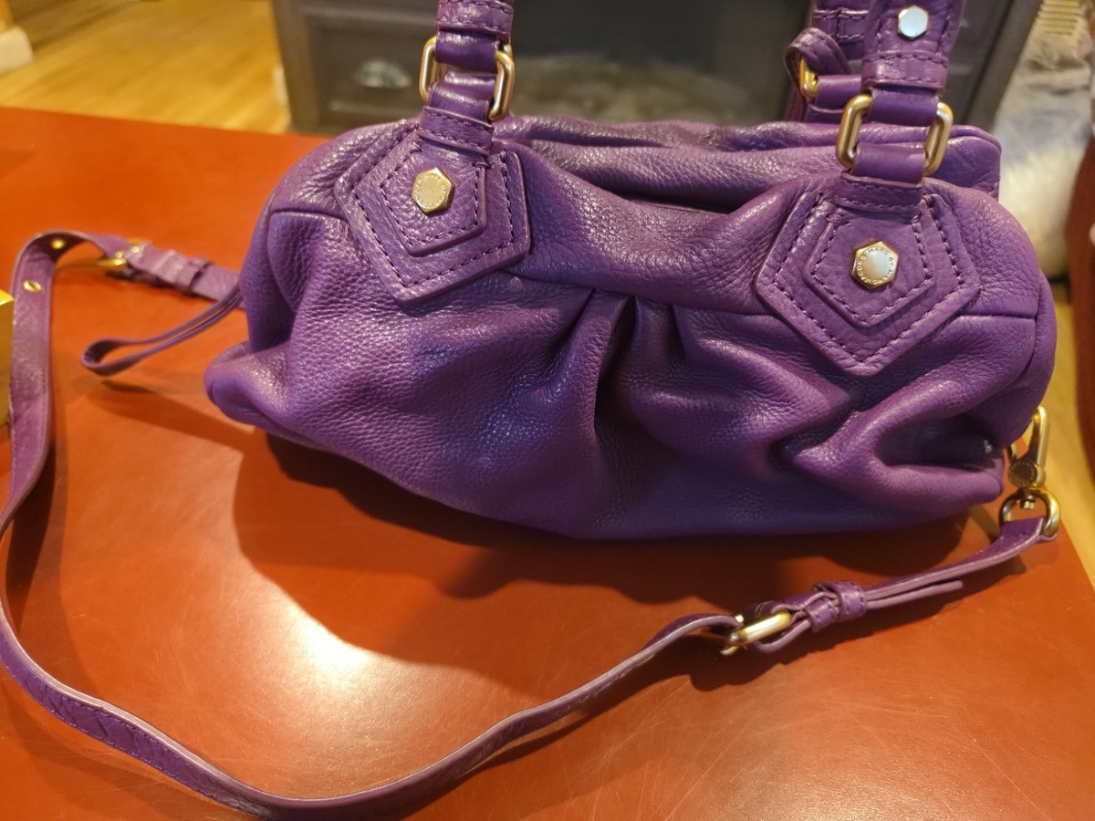 Purple Marc by Marc Jacobs Classic Q Groovee leather Satchel