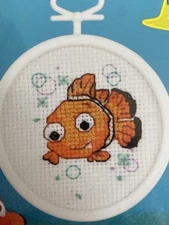 Disney Pixar Finding Nemo Counted Cross Stitch Pattern 2.5” Round