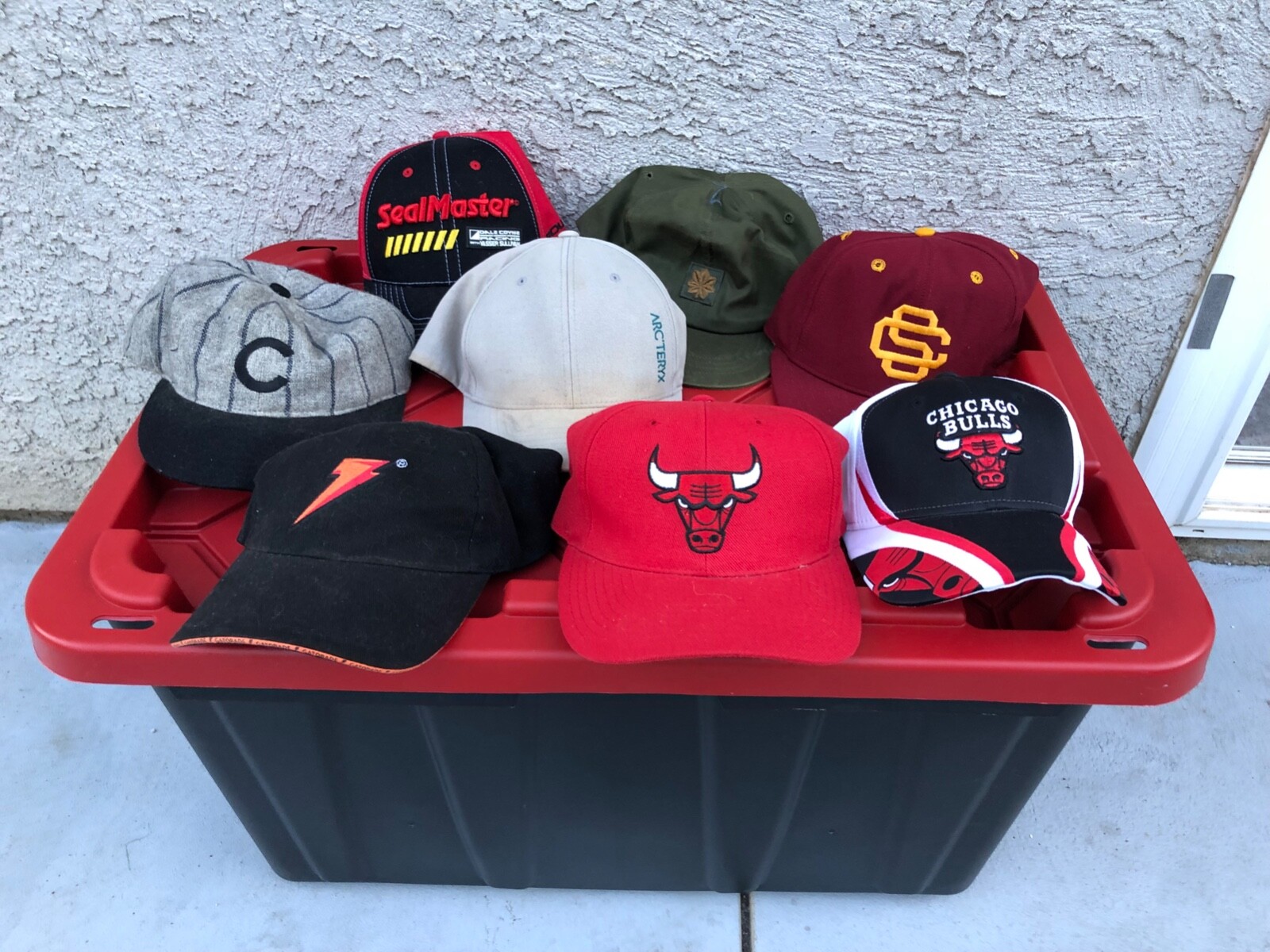 Lotto Pacchetto Cappelli Moderni Vintage (8) Militar Racing NBA Chicago Bulls MLB Arc'teryx