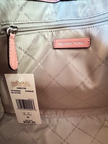 MICHAEL KORS HAMILTON MD SATCHEL SHOULDER BAG + WALLET EXOTIC EMBOSSED PRIMROSE - Picture 9 of 21