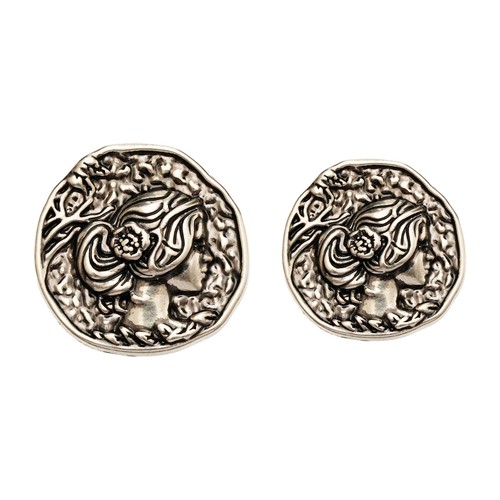 5pcs Vintage Woman Embossed Metal Buttons Stylish Decorative for Sewing Crafts - Picture 3 of 5
