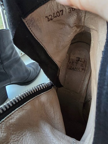 JANET&JANET Women's Black Leather Ankle Boots Size 38 US-7 UK-5 - Picture 20 of 21