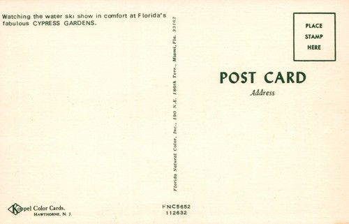 Watch Water Ski Show Stadium at Cypress Gardens Florida Postcard 14374a - Picture 2 of 8