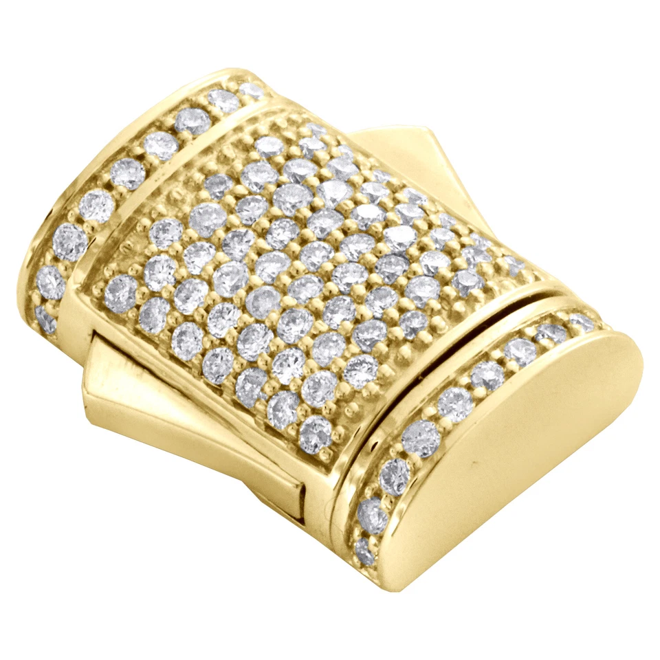 10K Yellow Gold Miami Cuban Chain / Bracelet 9mm Diamond Box Clasp Lock 1/2 CT. - Image 2 of 4