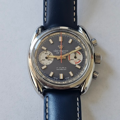 JULES JURGENSEN-CRONO-ACCIAIO-VALJOUX 7733-OVERSIZE (38,5 MM)-SUB 50 M-FULL SET - Picture 5 of 24