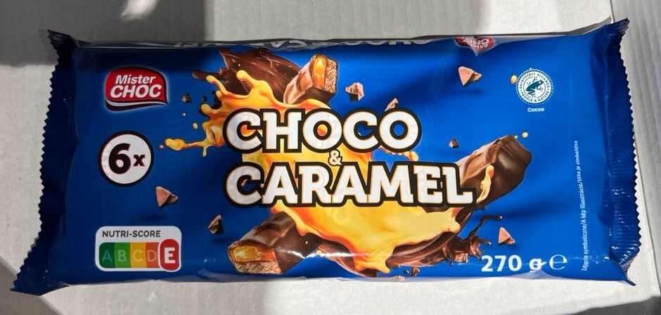 Choco & Caramel Mister Choc 6 x Bars Sweet Chocolate 270g/9.52 oz Choco & Caramel Mister Choc 6 x Bars Sweet Chocolate 270g/9.52 oz