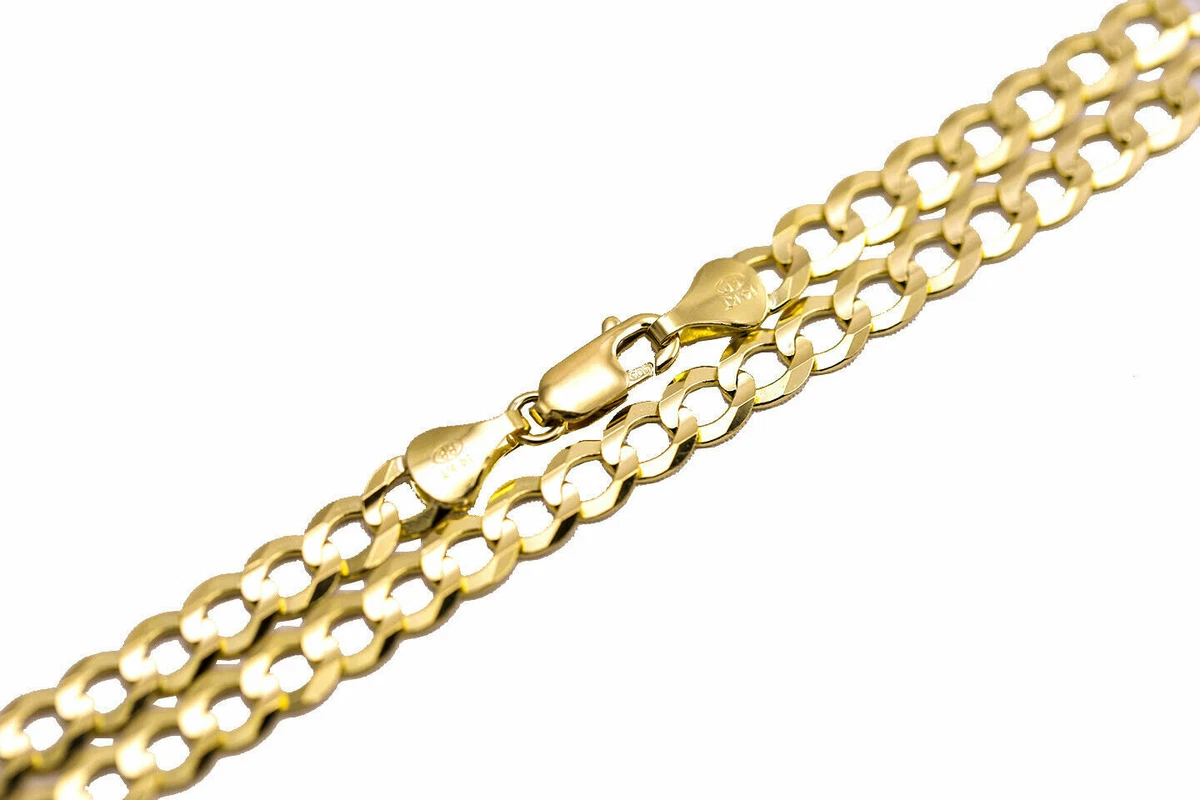 14k Solid Yellow Gold Cuban Link Chain Necklace 5.5mm Men s Women Sz 16