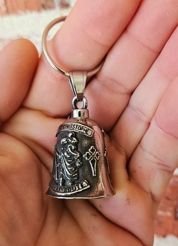 ST CHRISTOPHER GUARDIAN ANGEL The Ride Bell Lucky Biker Fits Motorcycle Harley - Picture 5 of 10