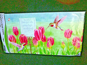 NEW ANGELS TULIPS & HUMMINGBIRDS Mailbox Cover LANG Vinyl 21" W X 18" H   