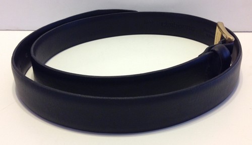 Claiborne Mens NWT Black Learher Dress Belt Brass Buckle Size 38
