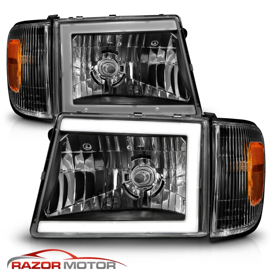 Faros de barra de luz LED C 1998 1999 2000 negros para Toyota Tacoma "4x4" Foto 2 de 4