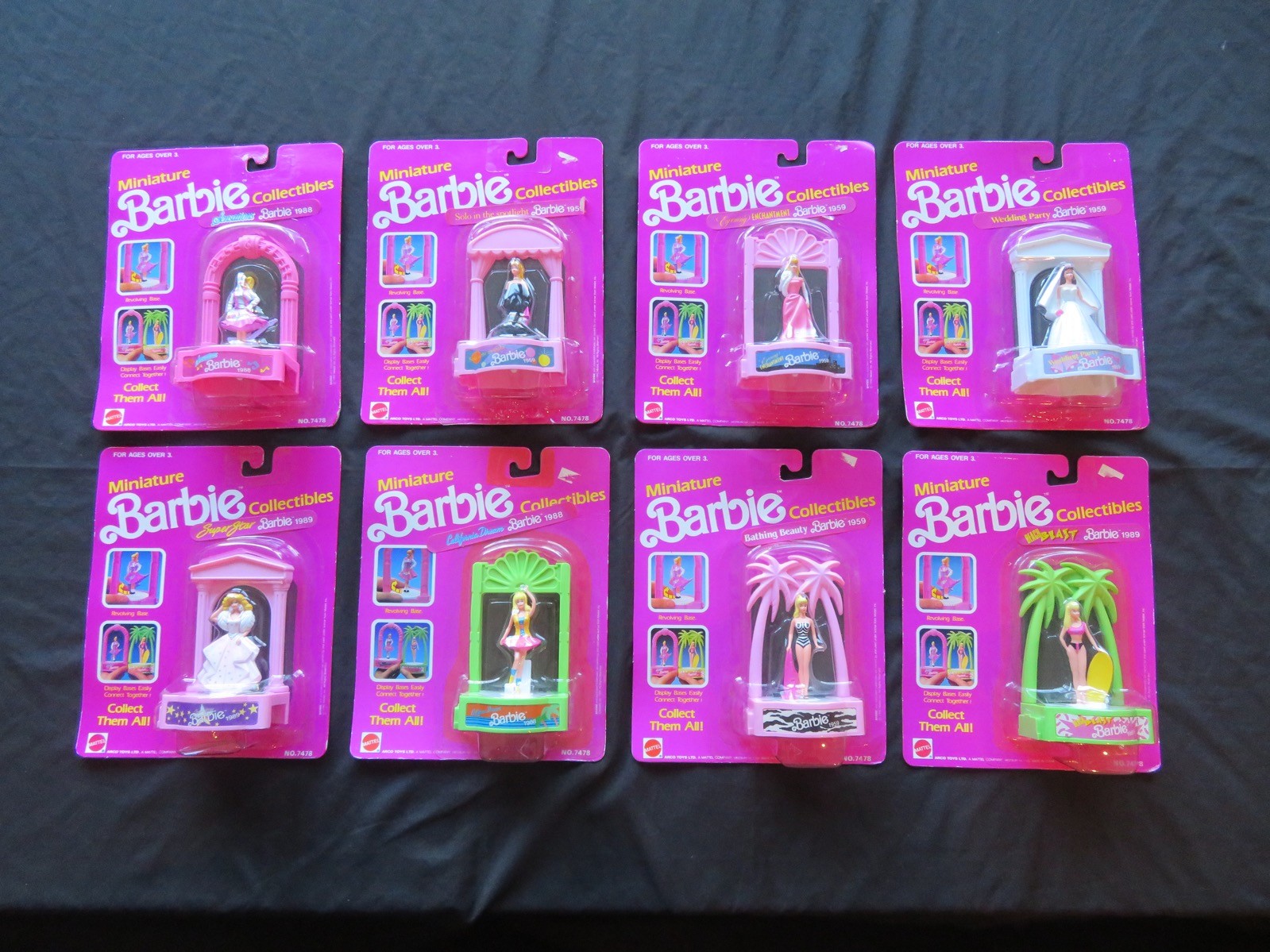 New Vintage Lot of 8 Forever Miniature Barbie Collectibles Revolving