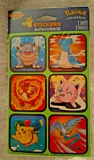 Vintage Stickers Pokemon Pikachu 2 Sheets Sealed NIP Nintendo 1998 Sticker Time