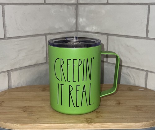 Taza de acero inoxidable aislada Rae Dunn otoño Halloween ""Creepin' it real"" 12 oz