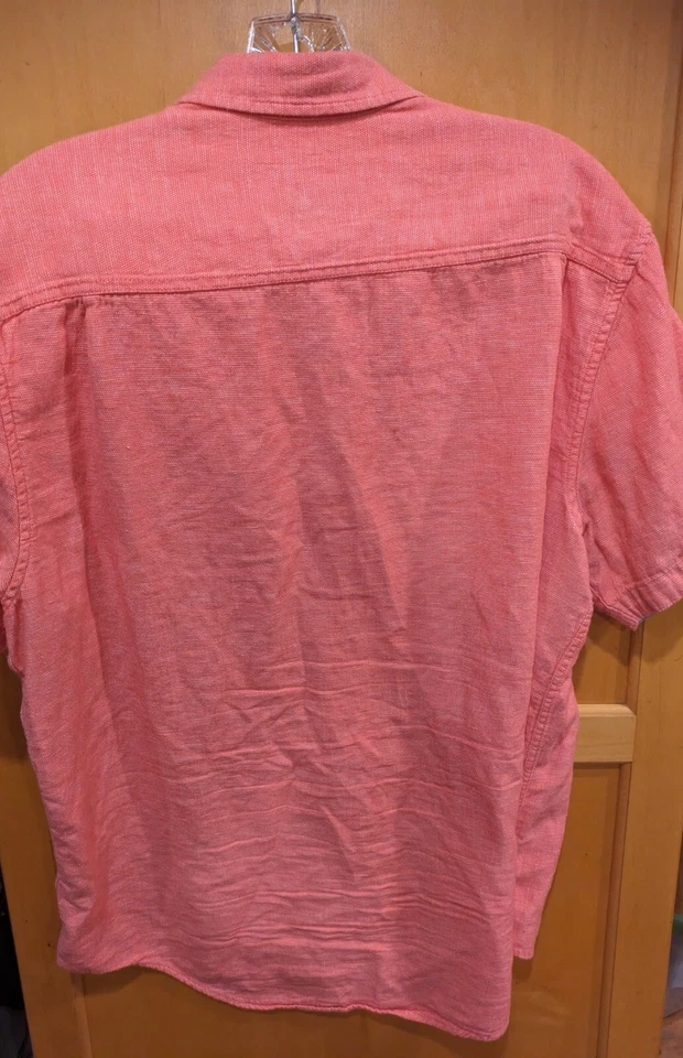 International Report Shirt Mens Large Fits Medium Linen Blend Short Sleeve - Image 3 of 3