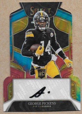 2022 Select George Pickens Auto 14/25 Jersey # Tie-Dye Die-Cut Prizm RC Cowboys