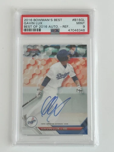 GAVIN LUX 2016 BOWMAN'S BEST ROOKIE REFRACTOR AUTO AUTOGRAPH PSA 9 MINT #B16GL