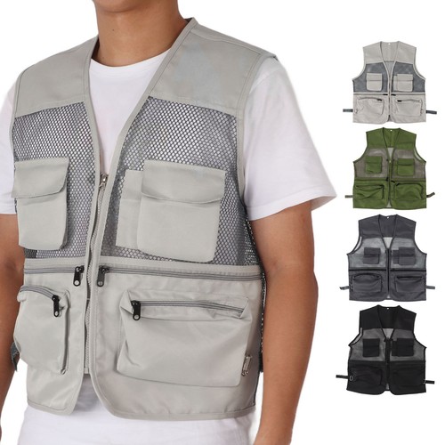New Military Vest Breathable Multi Pocket Mesh Fishing Vest For Out FA - Picture 41 of 55
