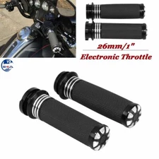 1" Handlebar Handle Grips Electronic Throttle For Harley Street Glide Road King