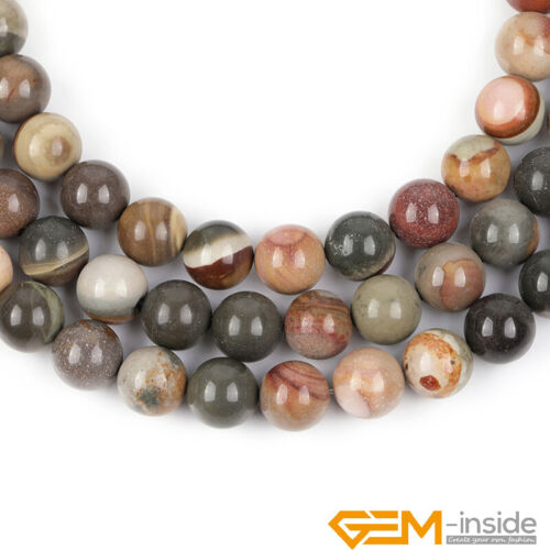 Natural Polychrome Jasper Gemstone Round Loose Beads For Jewelry Making 15" AU - Foto 36 di 38