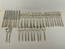 Vintage 35 PIECES SILVER PLATE Stainless FLATWARE Wm Rogers Mfg Co. AA IS