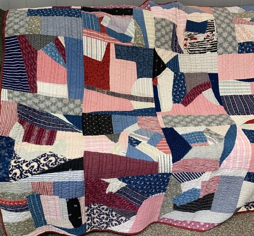 Vintage Crazy Quilt Feed Sack Material 64 X 84 Kentucky Made! - Picture 13 of 23