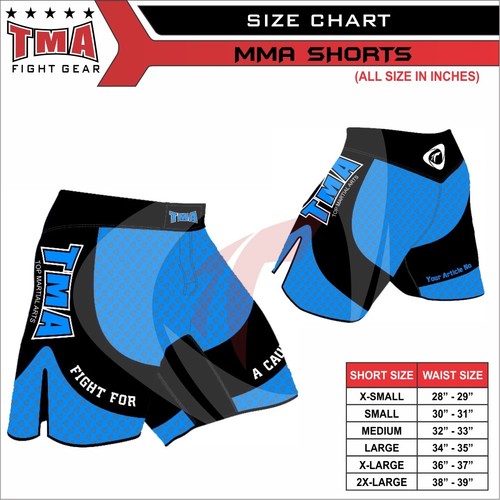 TMA MMA Shorts Muay Mens Short Thai Grappling Kick Boxing Cage Fighting - Picture 2 of 7