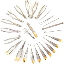 GERMAN 25 PCS ORAL DENTAL SURGERY EXTRACTING ELEVATORS FORCEP INSTRUMENT KIT SET