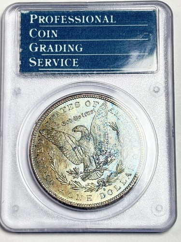 1880 S Toned Morgan $💎PCGS MS 65 OGH Rattler Holder💎Vibrant Rainbow 💎💎VIDEO - Bild 12 von 12