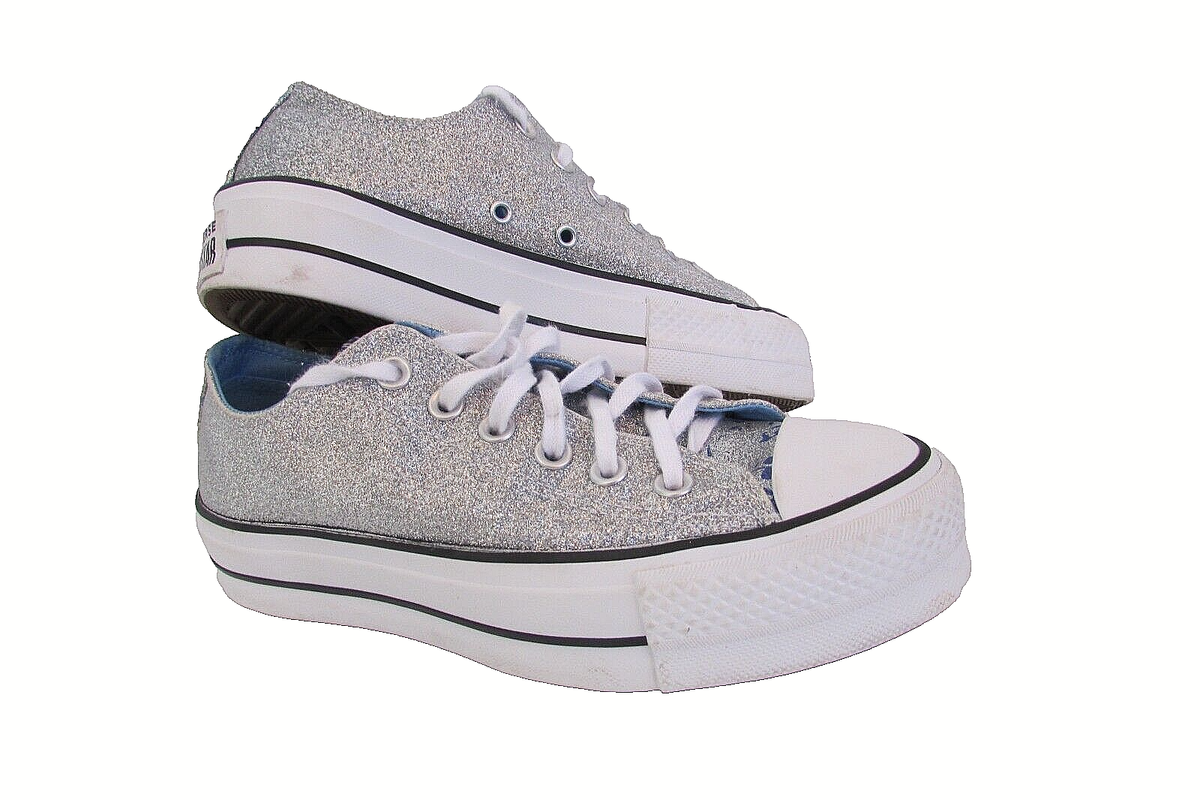 Sneakers Converse Silver Glitter Converse Paillette Argent Size