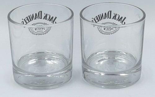 2 Jack Daniels Old No. 7 Brand Embossed Bottom Lowball Rocks Whiskey Glasses - Picture 2 of 6