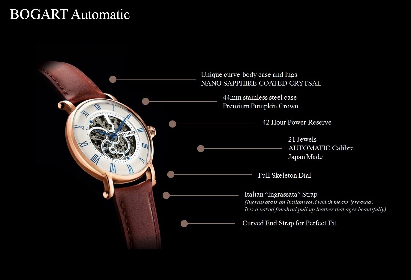 Timex Automatic Analog Silver Roman Men's 44mm Wrist Watch TWEG16705 Timex Automatic Analog Silver Roman Men's 44mm Wrist Watch TWEG16705