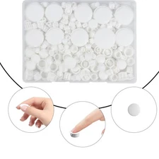 Plastic Hole Plugs - 135 Round Drill Caps for Furniture & Cabinets