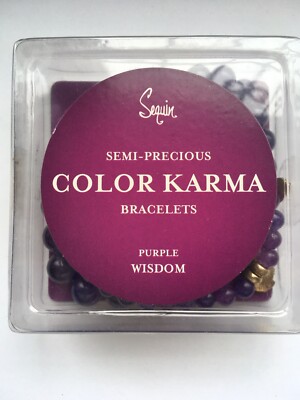 Sequin Color Karma Purple Wisdom Stretch Bracelet Armband Perlenkette NEU