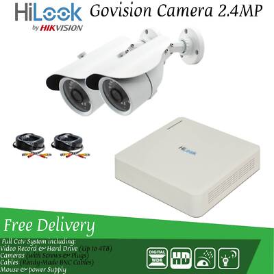 Hikvision Home Outdoor CCTV Überwachungskamera System Kit HD 1080P 4CH DVR IR HDD