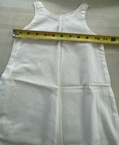 Antique 2 piece Baby Christening Gown Set 20” Long Handmade Dress Chiffon Outer - Picture 13 of 24