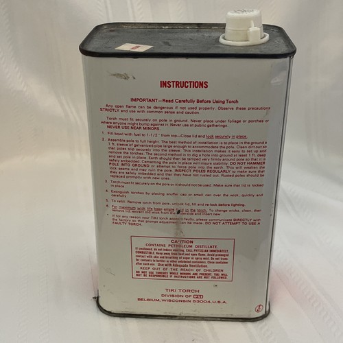 Vintage Tiki Torch Fuel 1/2 Gal Can Full Great Find! - Picture 3 of 6
