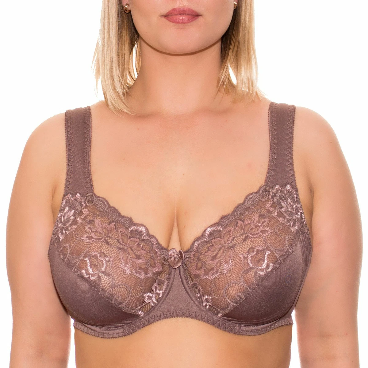 34-48C-J Plus Size Bra Full Coverage Underwire Wide Strap Soft Cup Support  Panel