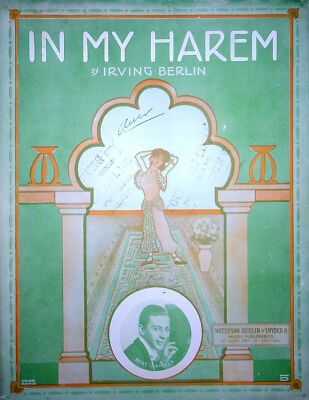 Sheet Music In My Harem Irving Berlin Bert Daniels 1913 Waterson Berlin Synder