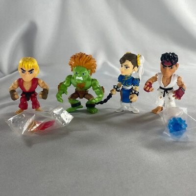 Lot of 4 Street Fighter 2017 Loyal Subjects Figures w Accessories ken ryu blanka