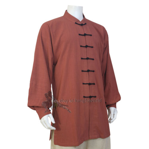 Giacca Kung Fu Morbido Cotone Arti Marziali Cappotto Tai Chi Wing Chun Tuta Wushu Top - Foto 2 di 6