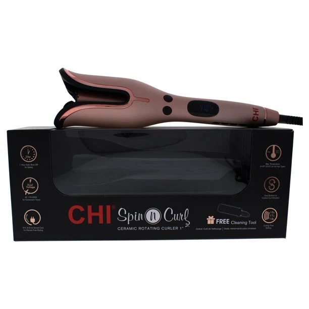 CHI Ceramic Spin N Curl Ceramic Rotating Curler Rose Gold 1