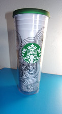 2012 STARBUCKS Clear Acrylic Double Wall Venti Cold Cup Tumbler 24oz No Straw