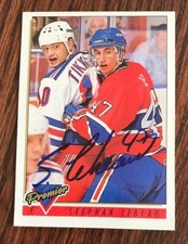 Stephan Lebeau, Hockey Montreal Center, Signed Trading Card