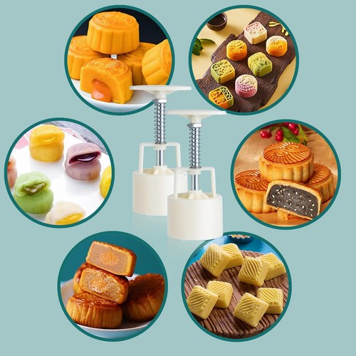 Moon Cake Mould Set 50g 12 PCS Pattern Hand-Pressure Mooncake MoldsIncludes 1... - Picture 6 of 6