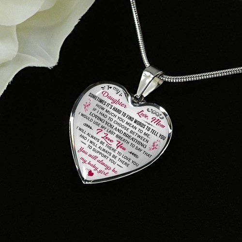Proud Mom to Daughter Gift Idea from Mother - Unique Novelty Luxury Necklace - Picture 4 of 9