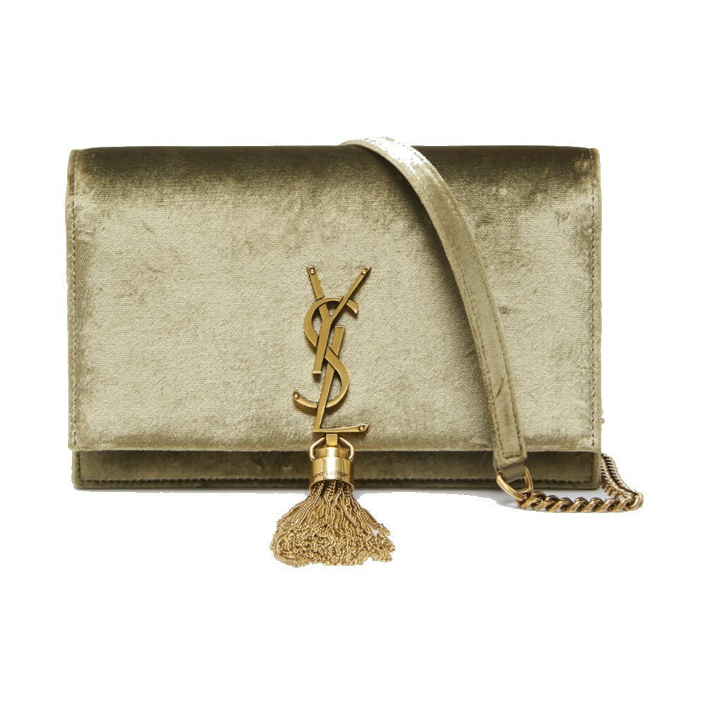 Borsa a tracolla SAINT LAURENT in velluto monogramma Kate nappa $1990